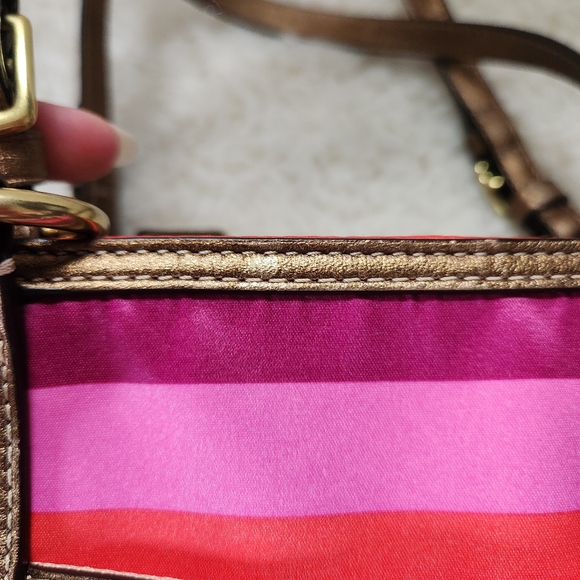 Coach Legacy Stripe Sateen Tote Bag - Picture 10 of 15